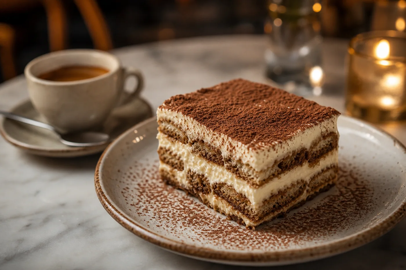 Tiramisu maison en assiette